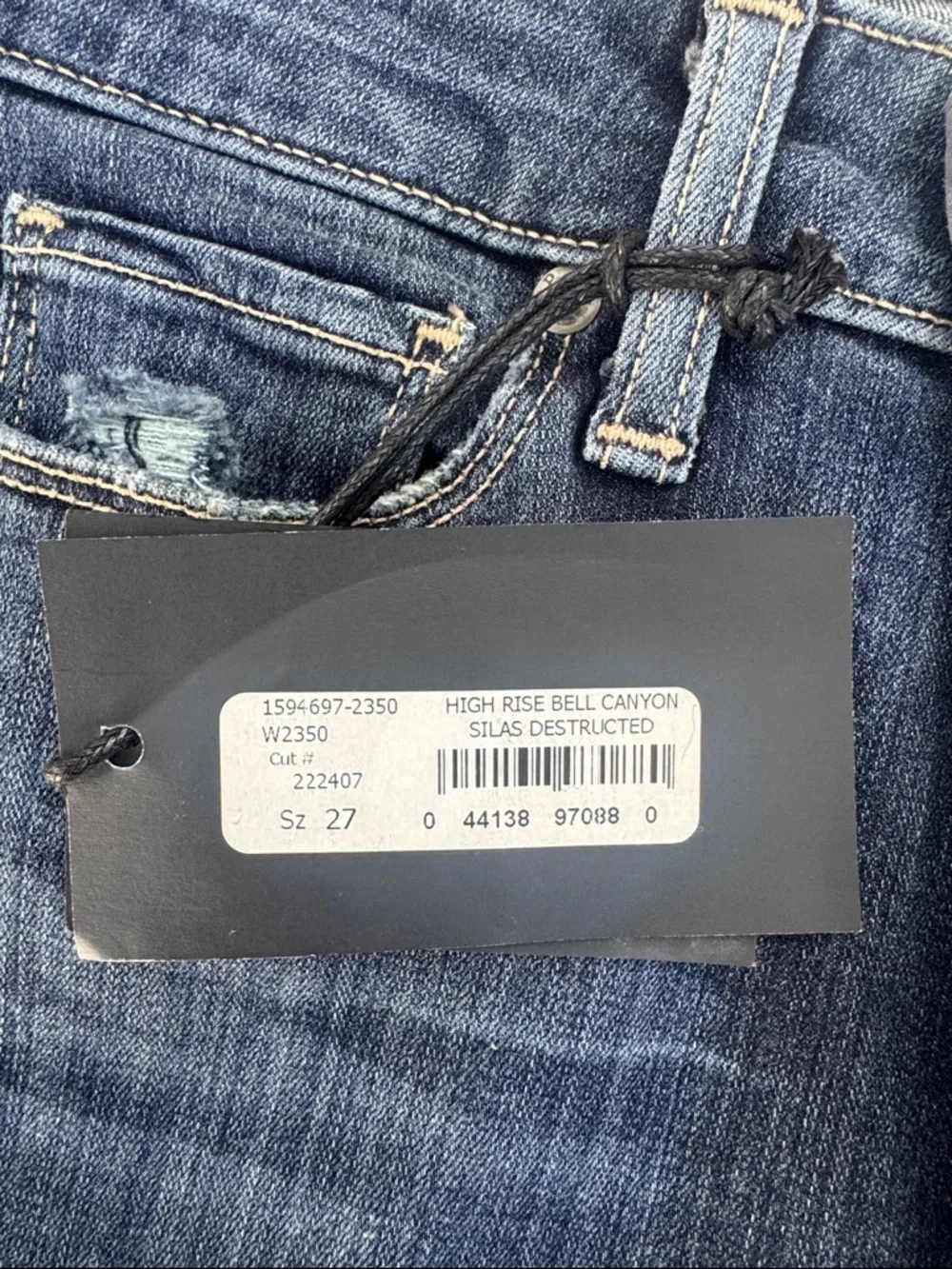 PAIGE High Rise Bell Canyon Flare Jeans Silas Destructed Size 27